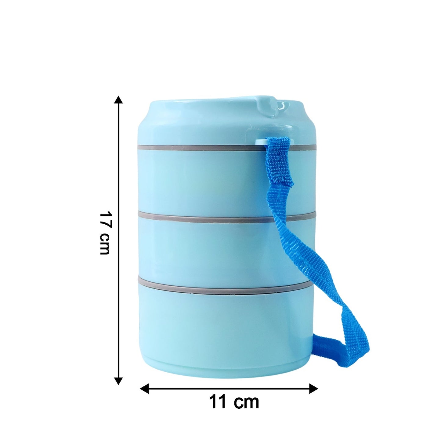 3 Layer Insulated Lunch Box Set with Handle & Strap - (Set)